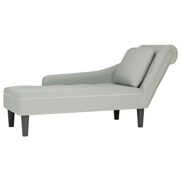 Szezlong Szary Tapicerowany Leżanka Sofa Fotel Łóżko Aksamit 792297