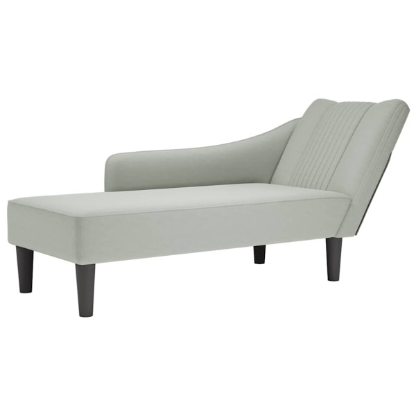 Szezlong Szary Tapicerowany Leżanka Sofa Fotel Łóżko Aksamit 792306