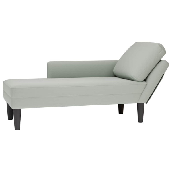 Szezlong Szary Tapicerowany Leżanka Sofa Fotel Łóżko Aksamit 793255