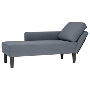 Szezlong Szary Tapicerowany Leżanka Sofa Fotel Łóżko Aksamit 793277 Szezlong Szary Tapicerowany Leżanka Sofa Fotel Łóżko Aksamit 793277