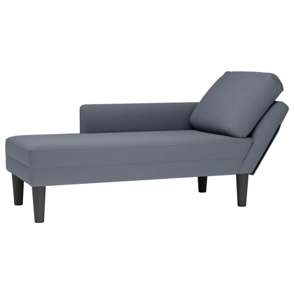 Szezlong Szary Tapicerowany Leżanka Sofa Fotel Łóżko Aksamit 793277