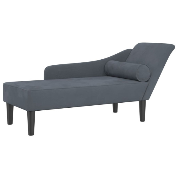 Szezlong Szary Tapicerowany Leżanka Sofa Fotel Łóżko 793272