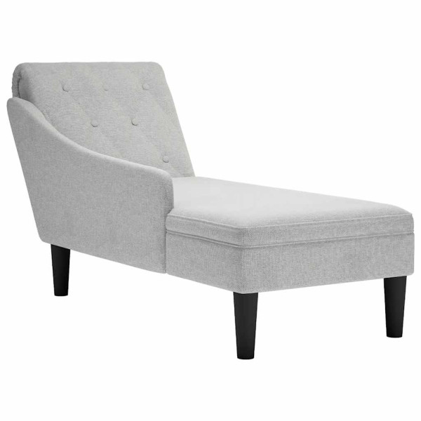Szezlong Szary Tapicerowany Leżanka Sofa Fotel Łóżko Tkanina 792078