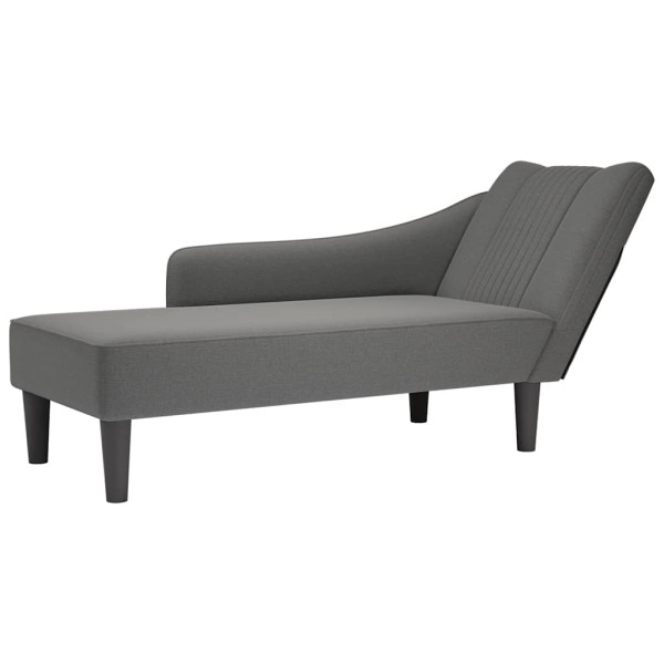 Szezlong Szary Tapicerowany Leżanka Sofa Fotel Łóżko Tkanina 793280