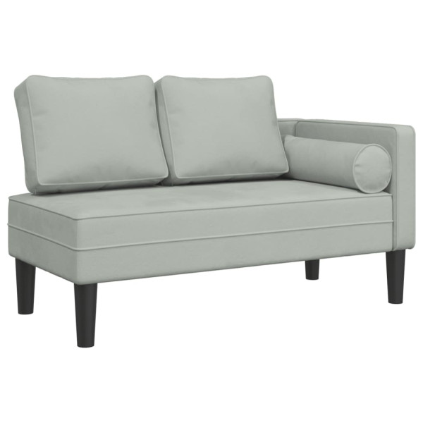 Szezlong Szary Tapicerowany z Poduszkami Leżanka Sofa Fotel Łóżko 793240