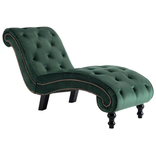 Szezlong Zielony Tapicerowany Leżanka Sofa Fotel Łóżko Aksamit 792714