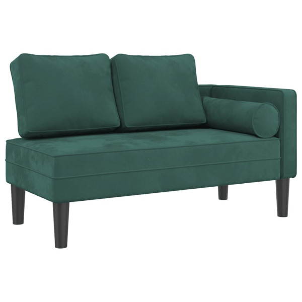 Szezlong Zielony Tapicerowany Leżanka Sofa Fotel Łóżko Aksamit 793239