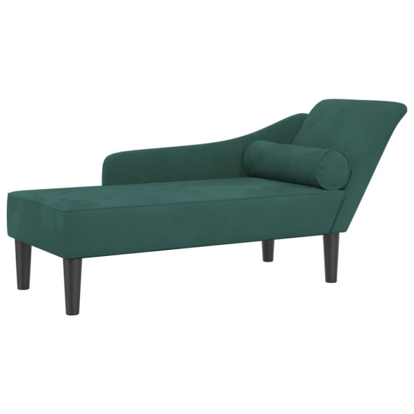 Szezlong Zielony Tapicerowany Leżanka Sofa Fotel Łóżko Aksamit 793263