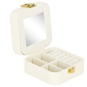 Szkatułka na biżuterię 10x10x5 cm organizer z przegródkami 380669 Szkatułka na biżuterię 10x10x5 cm organizer z przegródkami 380669