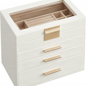 Szkatułka na biżuterię 4 poziomy mały kuferek JBC161W01 470819 Szkatułka na biżuterię 4 poziomy mały kuferek JBC161W01 470819