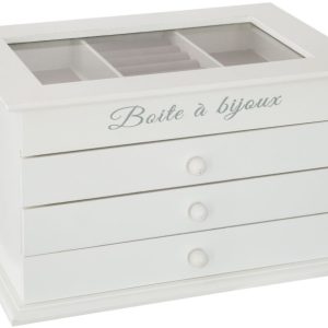 Szkatułka na biżuterię Boite a Bijoux biała 25x15x17 cm dekoracyjna 949552 Szkatułka na biżuterię Boite a Bijoux biała 25x15x17 cm dekoracyjna 949552