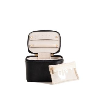 Szkatułka na biżuterię BROOK z pokrowcami czarna 13x13x9 cm HOMLA 934588 Szkatułka na biżuterię BROOK z pokrowcami czarna 13x13x9 cm HOMLA 934588