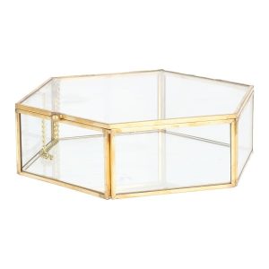 Szkatułka na biżuterię GRAZIA sześciokątna złota 17x16x5 cm HOMLA 934581 Szkatułka na biżuterię GRAZIA sześciokątna złota 17x16x5 cm HOMLA 934581