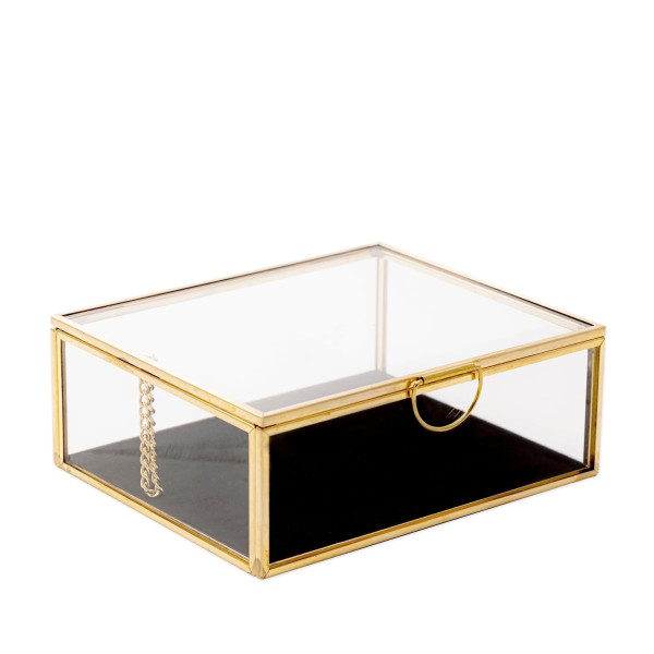 Szkatułka na biżuterię GRAZIA z wyściółką welurową 13x11x5 cm HOMLA 934582