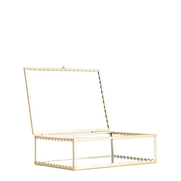 Szkatułka na biżuterię GRAZIA złota 18x13x5,5 cm HOMLA 934593