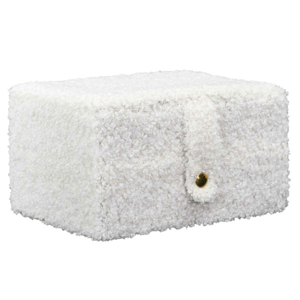 Szkatułka na biżuterię NUBE boucle kremowa ozdobna 19x15x11 cm 991115
