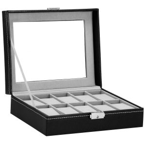 Szkatułka na zegarki 25x20x8 cm ekoskóra organizer 380696 Szkatułka na zegarki 25x20x8 cm ekoskóra organizer 380696