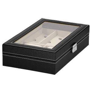 Szkatułka na zegarki 30x20x8cm organizer z przegródkami 380701 Szkatułka na zegarki 30x20x8cm organizer z przegródkami 380701