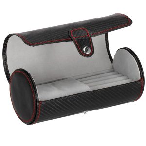Szkatułka na zegarki czarna carbon organizer z przegródkami 380675 Szkatułka na zegarki czarna carbon organizer z przegródkami 380675
