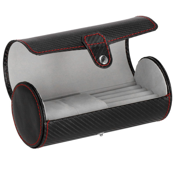 Szkatułka na zegarki czarna carbon organizer z przegródkami 380675