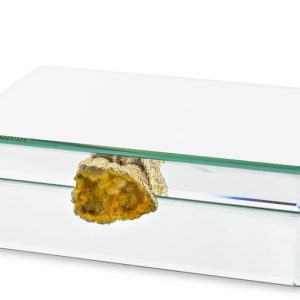 Szkatułka szklana z ozdobnym kamieniem 8×24,5×16,5 cm 300573 Szkatułka szklana z ozdobnym kamieniem 8×24,5×16,5 cm 300573