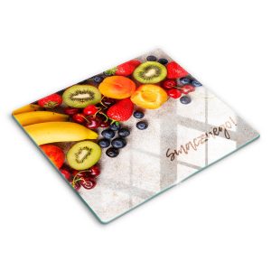 Szklana deska kuchenna z tekstem „Owoce, Smacznego!” 60×52 468674 Szklana deska kuchenna z tekstem „Owoce, Smacznego!” 60×52 468674