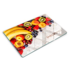Szklana deska kuchenna z tekstem „Owoce, Smacznego!” 80×52 468768 Szklana deska kuchenna z tekstem „Owoce, Smacznego!” 80×52 468768