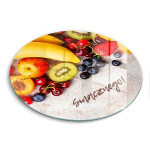Szklana deska kuchenna z tekstem „Owoce, Smacznego!”30 468757 Szklana deska kuchenna z tekstem „Owoce, Smacznego!”30 468757