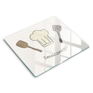 Szklana deska kuchenna z tekstem „Smacznego!” 60×52 468785 Szklana deska kuchenna z tekstem „Smacznego!” 60×52 468785
