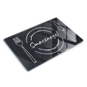 Szklana deska kuchenna z tekstem „Smacznego!” 80×52 468735 Szklana deska kuchenna z tekstem „Smacznego!” 80×52 468735