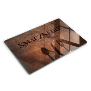 Szklana deska kuchenna z tekstem „Smacznego!” 80×52 468624 Szklana deska kuchenna z tekstem „Smacznego!” 80×52 468624