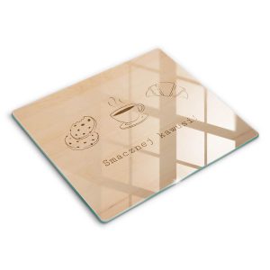 Szklana deska kuchenna z tekstem „Smacznej kawusi!” 60×52 468628 Szklana deska kuchenna z tekstem „Smacznej kawusi!” 60×52 468628