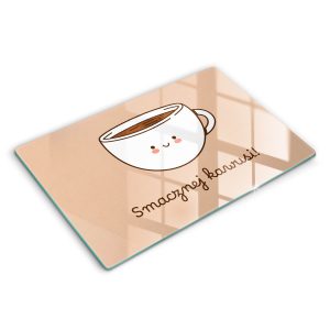 Szklana deska kuchenna z tekstem „Smacznej Kawusi” 80×52 468705 Szklana deska kuchenna z tekstem „Smacznej Kawusi” 80×52 468705