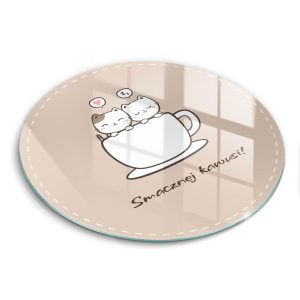 Szklana deska kuchenna z tekstem „Smacznej Kawusi”30 468748 Szklana deska kuchenna z tekstem „Smacznej Kawusi”30 468748