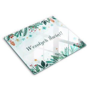 Szklana deska kuchenna z tekstem „Wesołych Świąt!” 60×52 468692 Szklana deska kuchenna z tekstem „Wesołych Świąt!” 60×52 468692