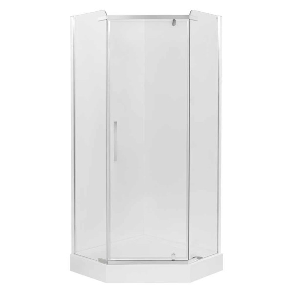 Szklana kabina prysznicowa 5 kątna chrom 80x80 195 cm 6mm 334308