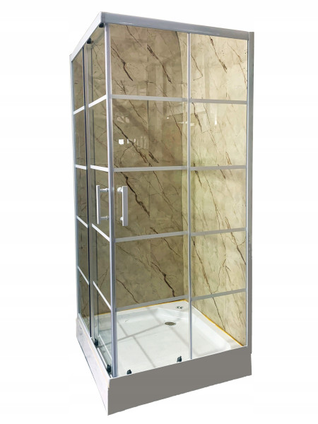 Szklana kabina prysznicowa 90x90 biała Loft 185cm szprosy 210795