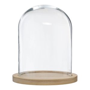 Szklana kopuła, Ø 23 cm, na drewnianej podstawie 222707 Szklana kopuła, Ø 23 cm, na drewnianej podstawie 222707