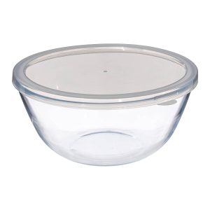 Szklana miska z pokrywką, transparentne szkło 382198 Szklana miska z pokrywką, transparentne szkło 382198