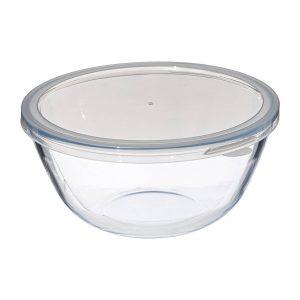 Szklana miska z pokrywką, transparentne szkło 382193 Szklana miska z pokrywką, transparentne szkło 382193