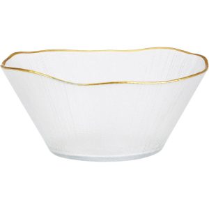 Szklana miska ze złotą obwódką DATURA, 21 cm 384762 Szklana miska ze złotą obwódką DATURA, 21 cm 384762