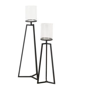 Szklane świeczniki na metalowym stelażu Cosa, 75-95 cm 81235 Szklane świeczniki na metalowym stelażu Cosa, 75-95 cm 81235