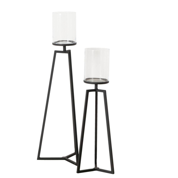 Szklane świeczniki na metalowym stelażu Cosa, 75-95 cm 81235