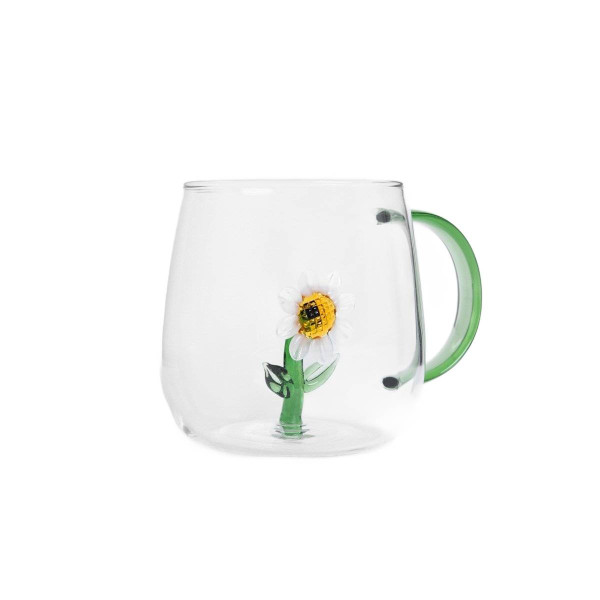 Szklanka ARTEZA ze stokrotką w środku 0,4 l HOMLA 943710