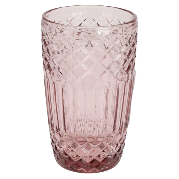 Szklanka do napojów 380 ml różowa z wzorem 1043718