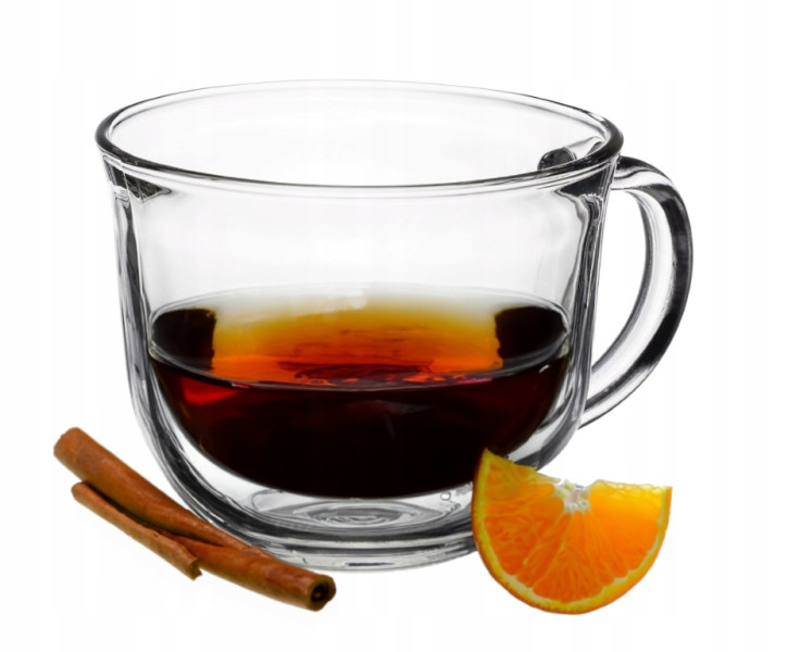 Szklanka na herbatę z uchem z grubego szkła 480 ml 466004