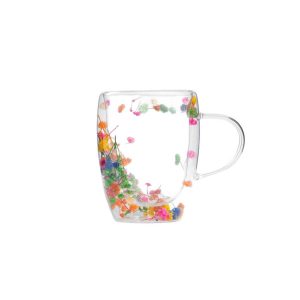 Szklanka SECO z podwójną ścianką i kwiatami wąska 0,35 l HOMLA 943707 Szklanka SECO z podwójną ścianką i kwiatami wąska 0,35 l HOMLA 943707