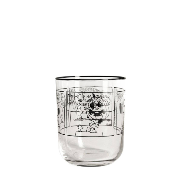 Szklanka SNOOPY z printem komiksu i czarnym rantem 0,3 l HOMLA 896280