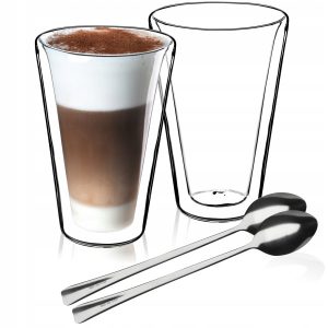 Szklanka Termiczna Do Latte Kawy Łyżeczki 2szt 766853 Szklanka Termiczna Do Latte Kawy Łyżeczki 2szt 766853
