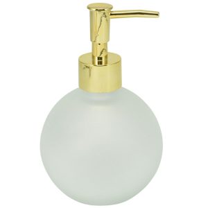 Szklany dozownik na mydło biały 400 ml dekoracyjny 1032234